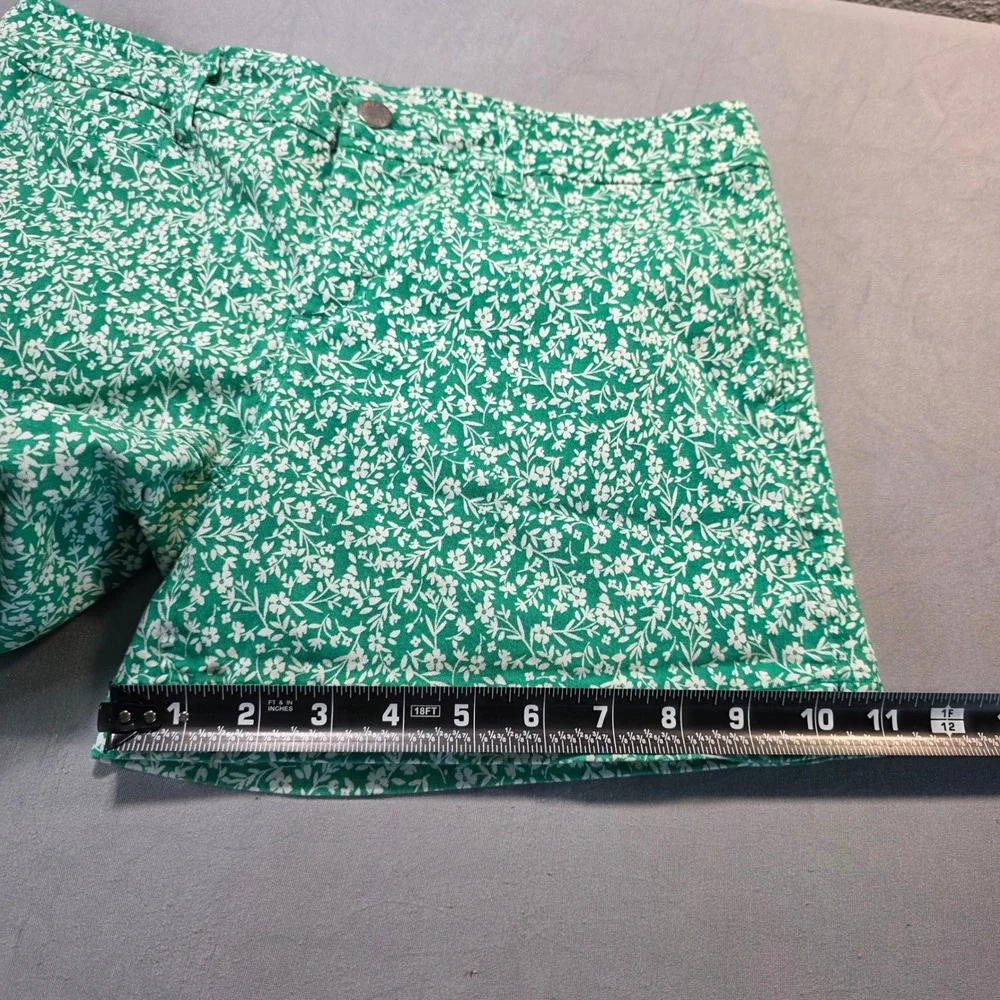 Market &‎ Spruce Green Floral Shorts Womens 6 Cotton Stretch Botanical Print